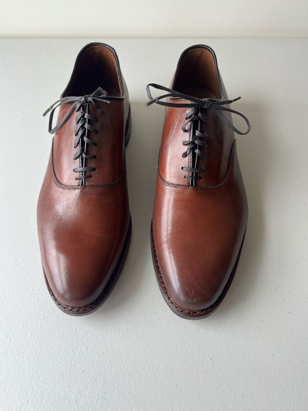 Allen Edmonds "CARLYLE" Men's Leather Plain Toe Oxfords 10 E Chili  USA
